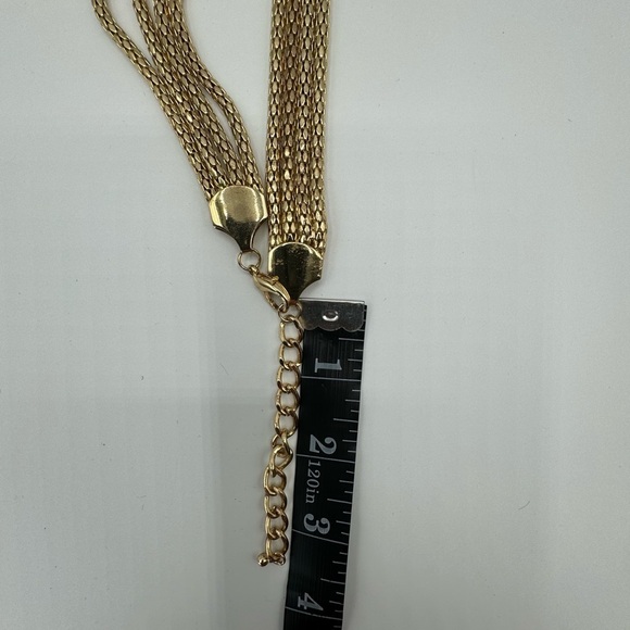 Knotted Gold Tone necklace, clasp with an extender - Picture 3 of 7